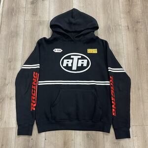 RTA BLACK RACING STRIPE Hoodie Sweater Black Size Medium M SF